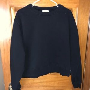 Black Crew Neck with side zipper